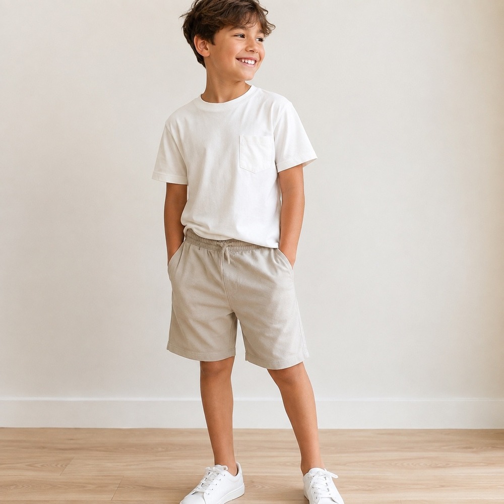 Wonder Nation Boys XL 14-16 Husky Knit Shorts Khaki Tan French Terry New